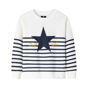 匡威童装女童卫衣2025冬季新款中大童纯棉条纹打底衫CNVN-FW-G769