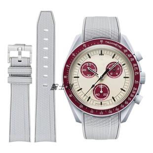 适用欧米茄斯沃琪表带swatch omega联名冥王星史努比月球1965地相