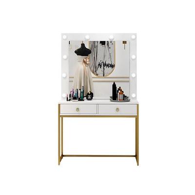 影楼带灯带镜简约现代化妆台专业