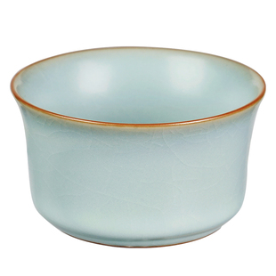 汝瓷主人杯单杯小茶杯陶瓷礼盒装景德镇汝窑开片可养手工原矿青瓷