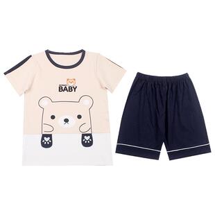 男童睡衣夏季薄款短袖纯棉儿童睡衣男孩夏天中大童宝宝家居服套装