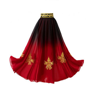 新疆舞蹈服大摆裙维族舞蹈演出服半身裙维吾族民族风表演服练功裙