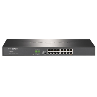 普联TP-LINK TL-SG2016 16口全千兆Web网管交换机 VLAN端口镜像监控汇聚 Qos 带宽控制 企业级16孔交换器机架