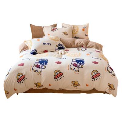 无印良品秋冬季床上四件套牛奶绒