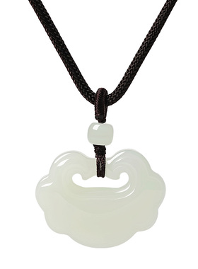 宫里上新天然和田玉平安锁项链