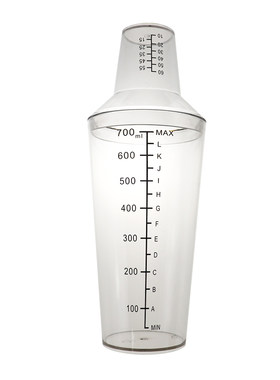 洗车液配比杯量杯二段式雪克杯摇杯带盖带刻度洗车用品调液700ml