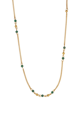 绿孔雀石人造穿珠项链