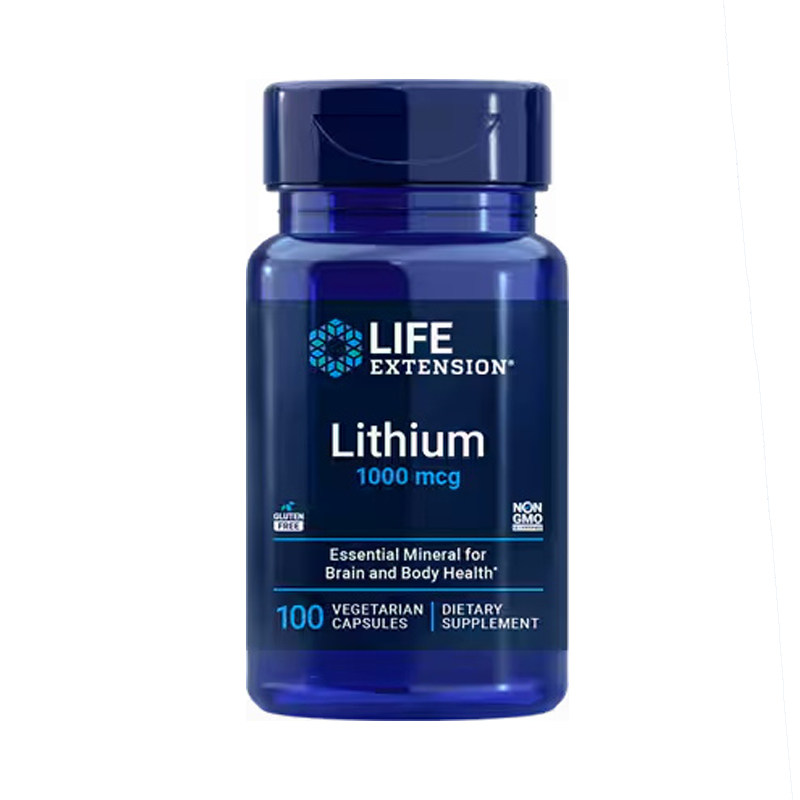 瑕疵现货乳清酸锂美国Life Extension神经Lithium睡眠1毫克100粒