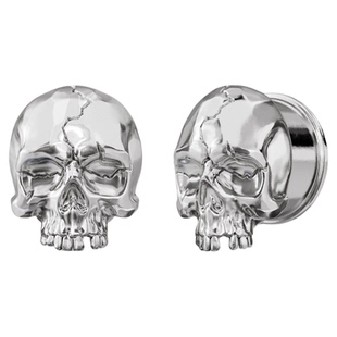 punkyouth裂纹骷髅头骨耳扩哥特风格亚文化朋克无镍饰品