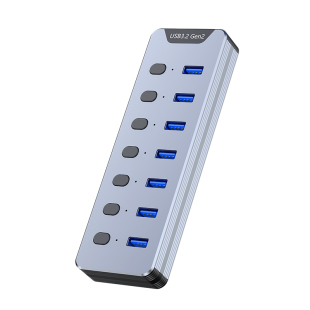 米易通 USB3.2 高速集线器7口10Gbps多口USB扩展器电脑独控扩展坞