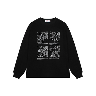 有志者UZIS纯棉运动长袖男秋季篮球训练跑步健身美式休闲T恤 SHOT