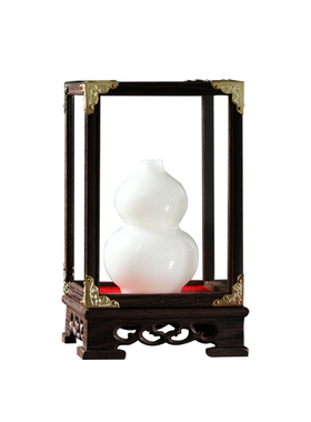 冰种璞玉陶瓷葫芦摆件白色家居办公室精品装饰品客厅玄关工艺品