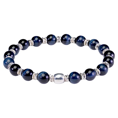 s925纯银收藏级天然蓝虎眼手串