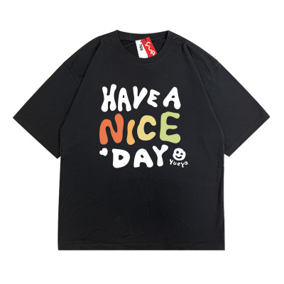 悦游短袖青年haveanicedayT恤