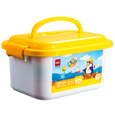 得力超轻粘土彩泥儿童橡皮泥黏土幼儿园专用益智玩具太空泥起泡胶彩泥儿童过家家食品玩具级24色儿童玩具