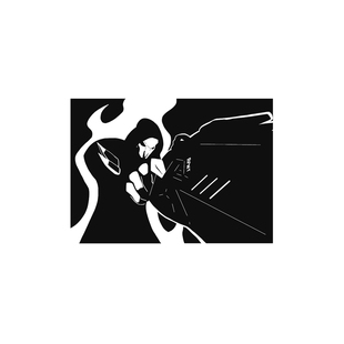 守望先锋周边 车贴 贴纸机箱贴行李箱贴 源氏 莱因哈特大锤 死神