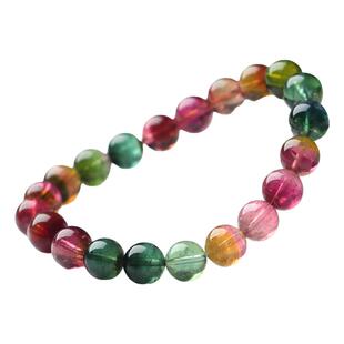 【孤品】虹渊·毕业级玻璃体大规格老坑碧玺手链手串亲宝水晶饰品