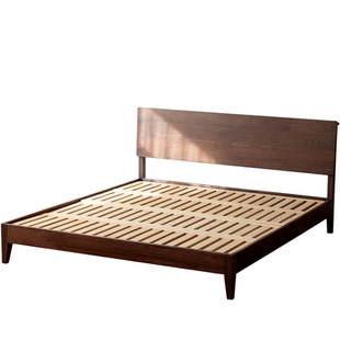 高端北美黑胡桃木床全实木床2米x2米2榫卯结构fas级1米8家用1米5