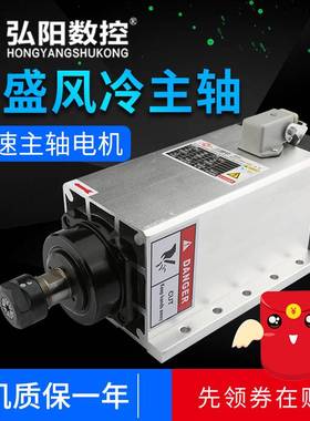 昌盛雕刻机主轴电机风冷1.5/2.2/3.5/4.5/6KW高速方形风冷王建南