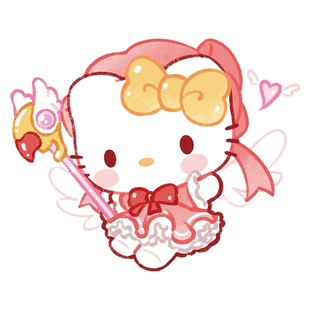 拼豆店玻璃窗户装饰凯蒂猫主题手作工坊实体店装修HelloKitty贴纸