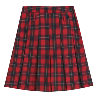 omont蛋挞家 bella灰色半身裙子秋季新款高腰显瘦a字裙百褶裙短裙