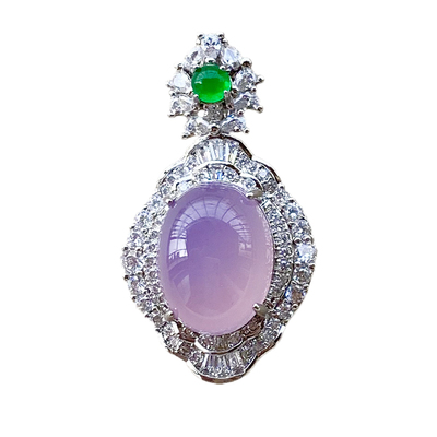 冰种玉髓吊坠粉玛瑙项链子挂坠子