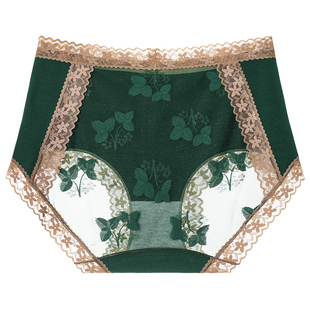 洁韵朵内裤女性感蕾丝无痕纯棉收腹提臀大码7A级抗菌裆2025新款红