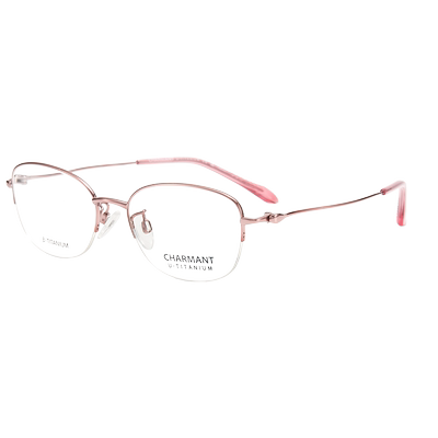 夏蒙女款半框钛合金眼镜架