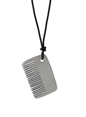 HABI博主同款银色梳子长款项链