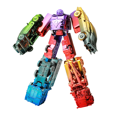 【五合一】炫彩变形合体汽车玩具