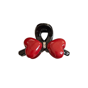 红色爱心蝴蝶结小抓夹女高级感公主头发夹边夹侧边刘海夹前额发卡