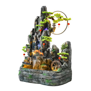 假山流水喷泉循环风水落地户外庭院鱼缸摆件高山室外阳台鱼池造景