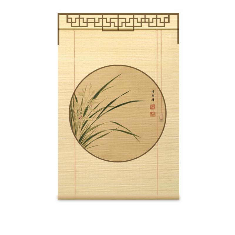 新中式竹帘卷帘隔断帘户外遮阳帘茶室挂帘窗帘古风凉亭阳台遮光帘