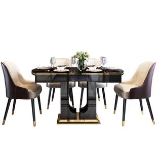 丽蒙保轻奢餐桌椅组合现代简约小户型多功能可伸缩钢化玻璃饭桌