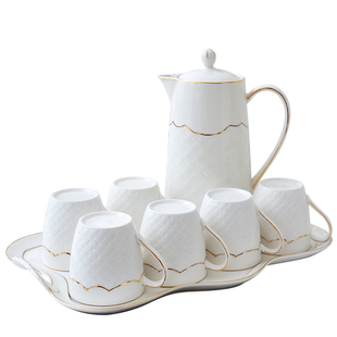 陶瓷水具套装简约客厅水杯欧式下午茶壶套装家用耐热水壶水杯茶杯
