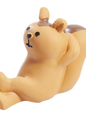 松鼠摆件创意坐姿惬意公仔微瑕疵绝版典藏款树脂工艺生日蛋糕装饰