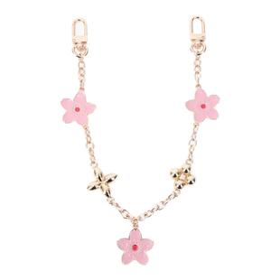 适用lv老花手机包樱花挂件链子改造metis四叶草装饰链条配件