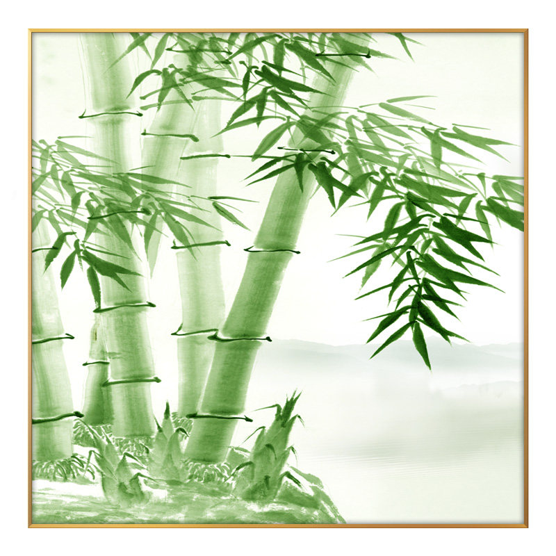 竹子简约新中式玄关走廊风水挂画