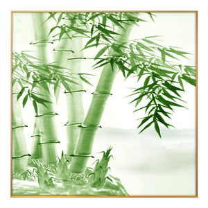 竹子简约新中式玄关走廊风水挂画