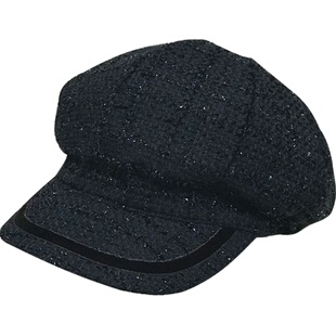 闪亮气质百搭秋冬八角帽女优雅鸭舌帽复古报童帽子女画家帽韩版潮