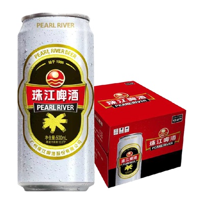 珠江啤酒12度高麦汁500ml*12罐