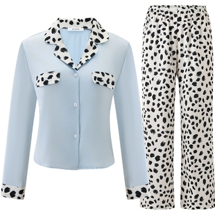 商场同款MYBODY秋季新款睡衣女可外穿印花宽松舒适长袖长裤家居服