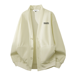 马克华菲v领针织衫卫衣男款2026新款春秋季男士长袖百搭上衣外套