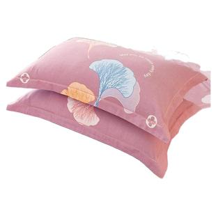 全棉磨毛枕套一对装家用100%纯棉加厚保暖48x74cm成人单人枕芯套