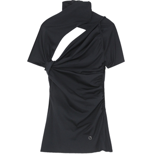 IT COPERNI女装修身短袖上衣性感热辣设计感镂空露背S54545XK