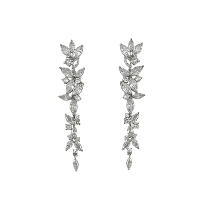 方圆脸满钻流苏显瘦耳环设计感