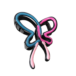 撞色滴釉大号发量多抓夹女2025新款高级感后脑勺蝴蝶结鲨鱼夹头饰