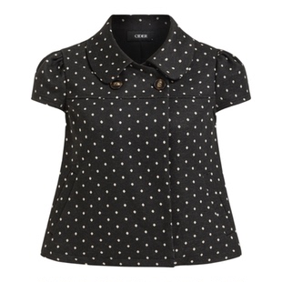 CIDER彼得潘领外套波点衬衫复古翻领女装休闲短袖上衣114740919