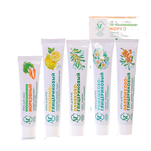 俄罗斯进口柠檬橄榄油沙棘洋甘菊护手霜涅瓦日化胡萝卜面霜