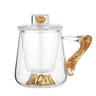 茶水分离泡茶杯男士高档茶道杯子单个家用办公室玻璃水杯过滤茶杯